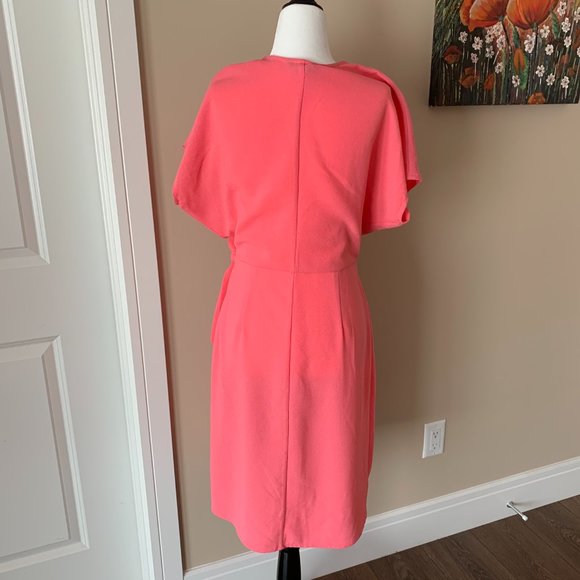 Maggy London Wrap Pink Dress, Size 6 - Picture 2 of 6